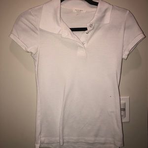 basic white collared short sleeve shirt